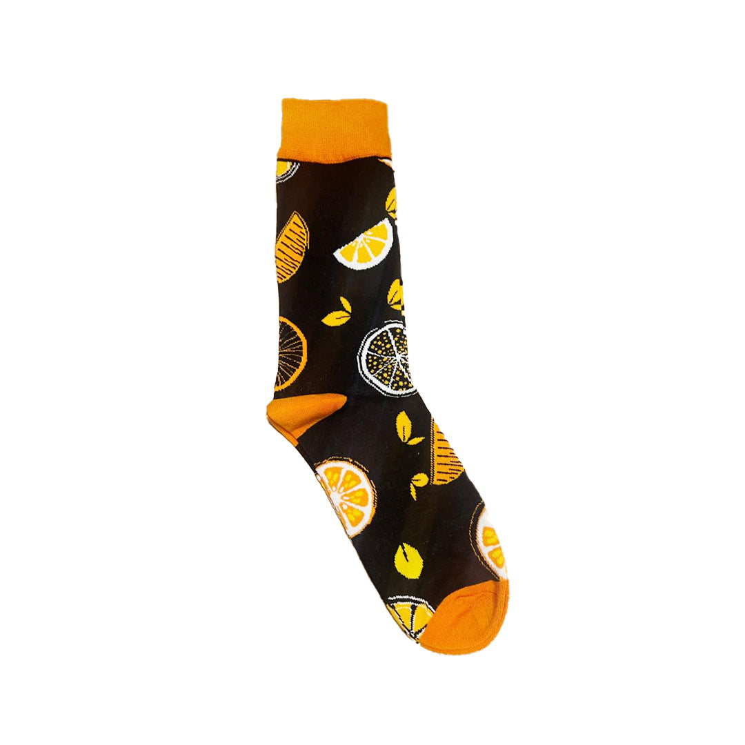 Orange on Black Crazy Socks