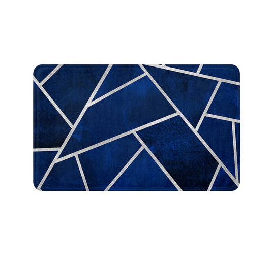 SuperSoft Navy Silver Door Mat