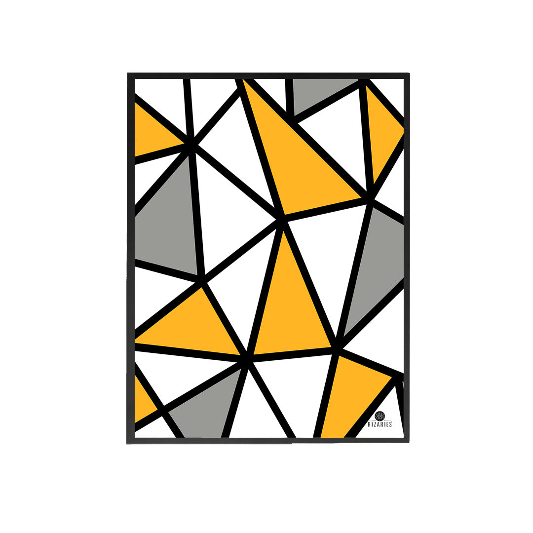 Yellow Geometric Wall Painting