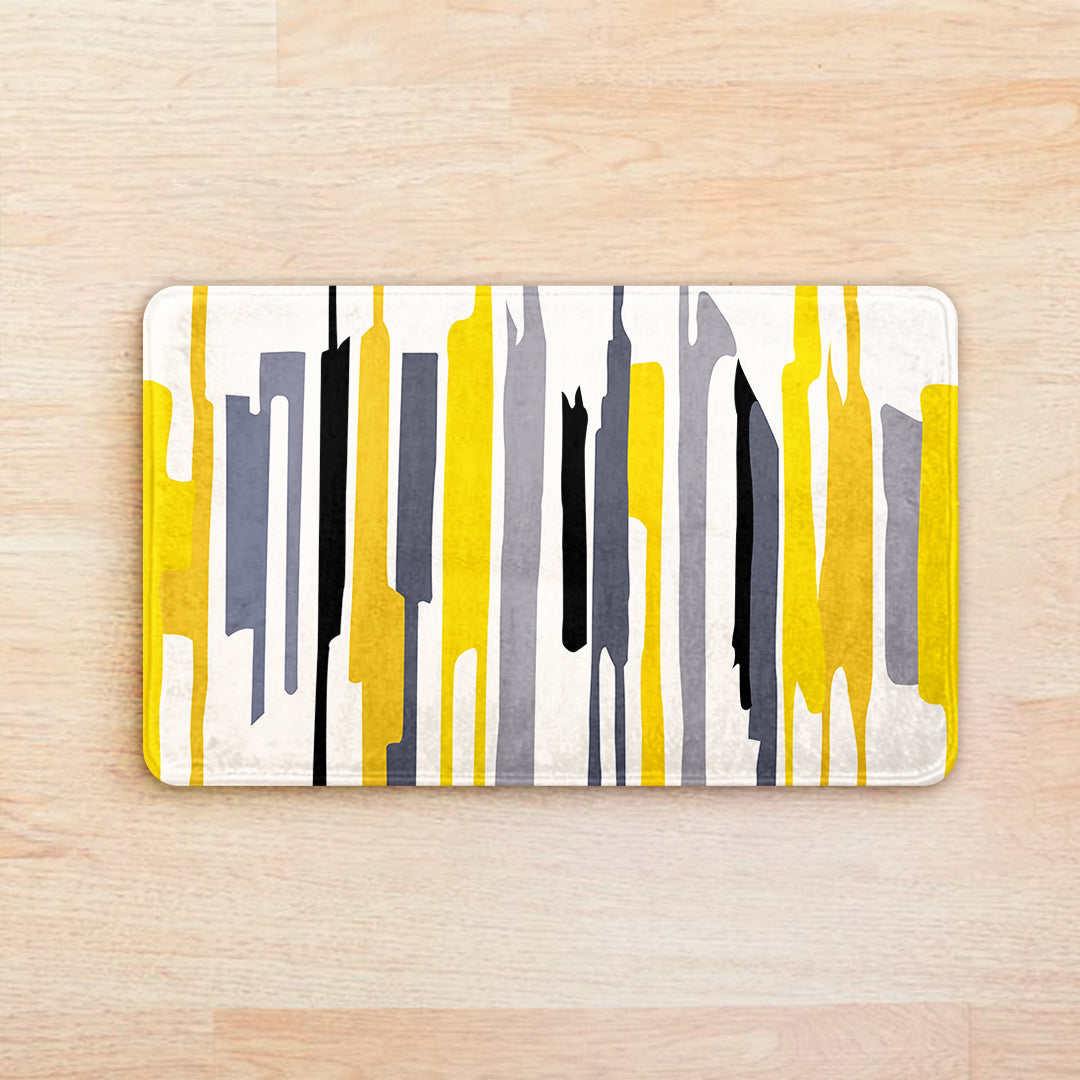 SuperSoft Yellow Grey Black Door Mat