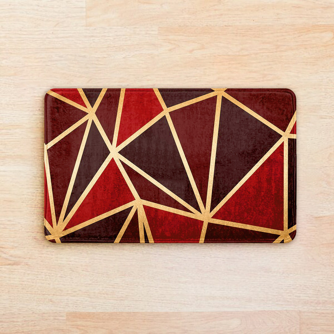 SuperSoft Burgundy Metallic Geo Door Mat