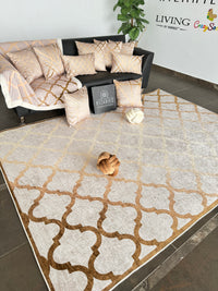 Thumbnail for Copper Gold Quatrefoil Centerpiece (Rug)