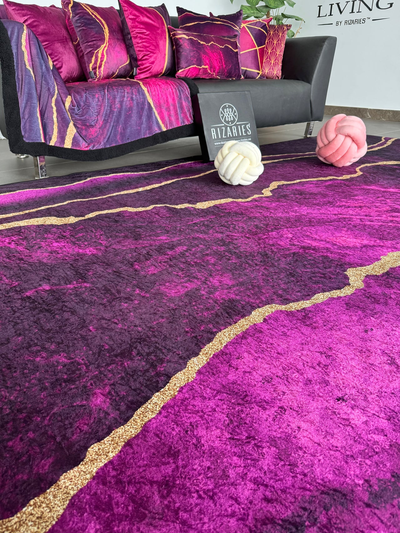 Purple & Gold Abstract Centerpiece (Rug)