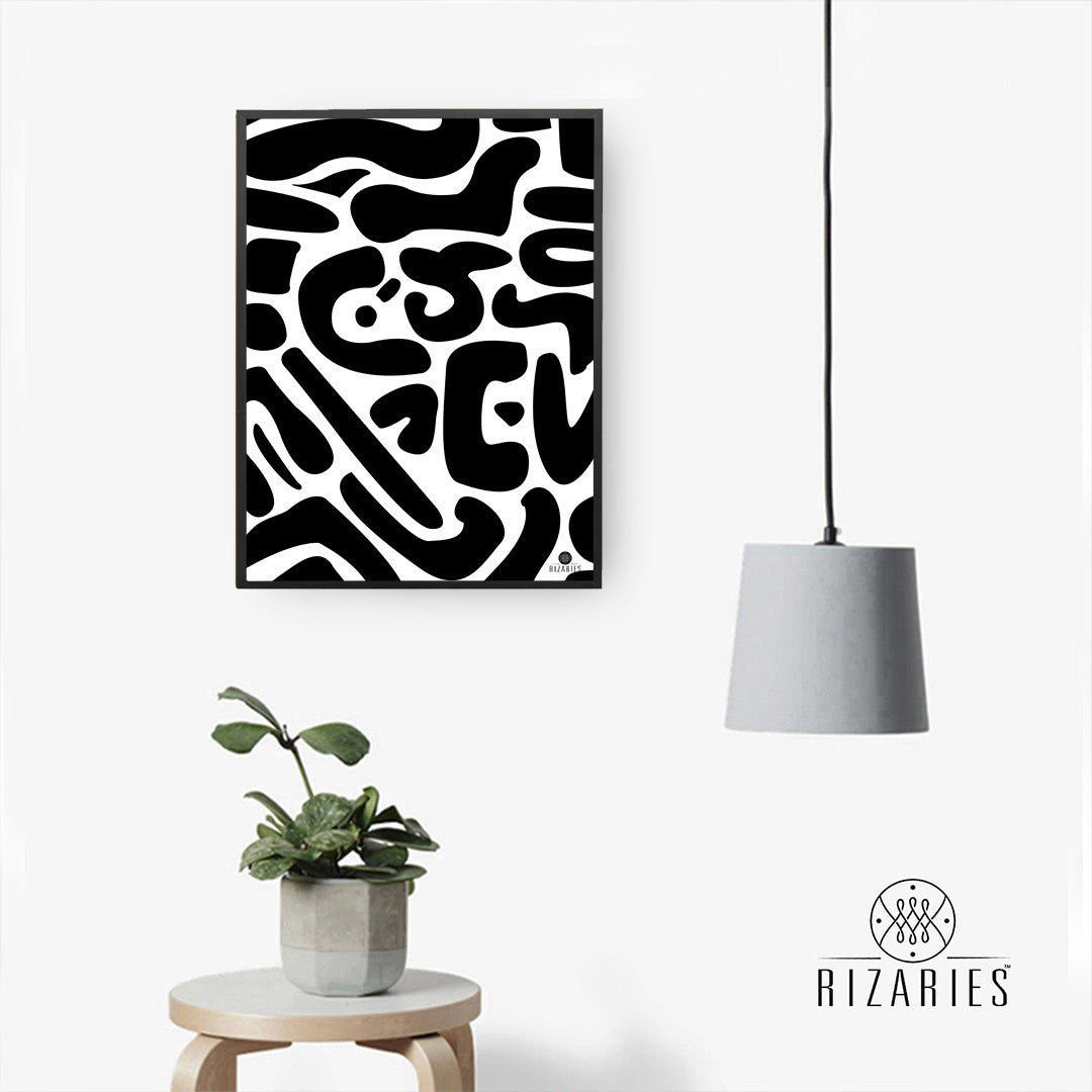 Modern Black & White Abstract Wall Painting
