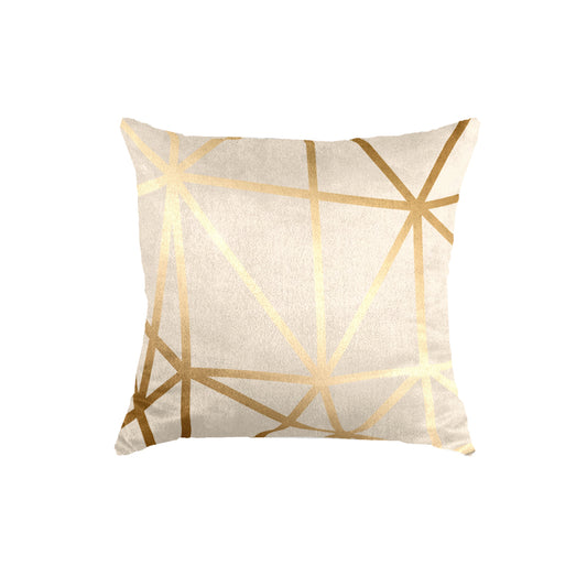 SuperSoft Beige Gold Geo Throw Cushion