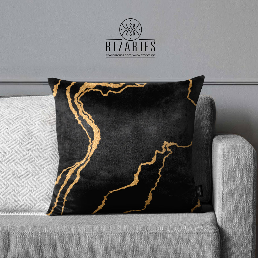 SuperSoft Black Gold Abstract Pattern