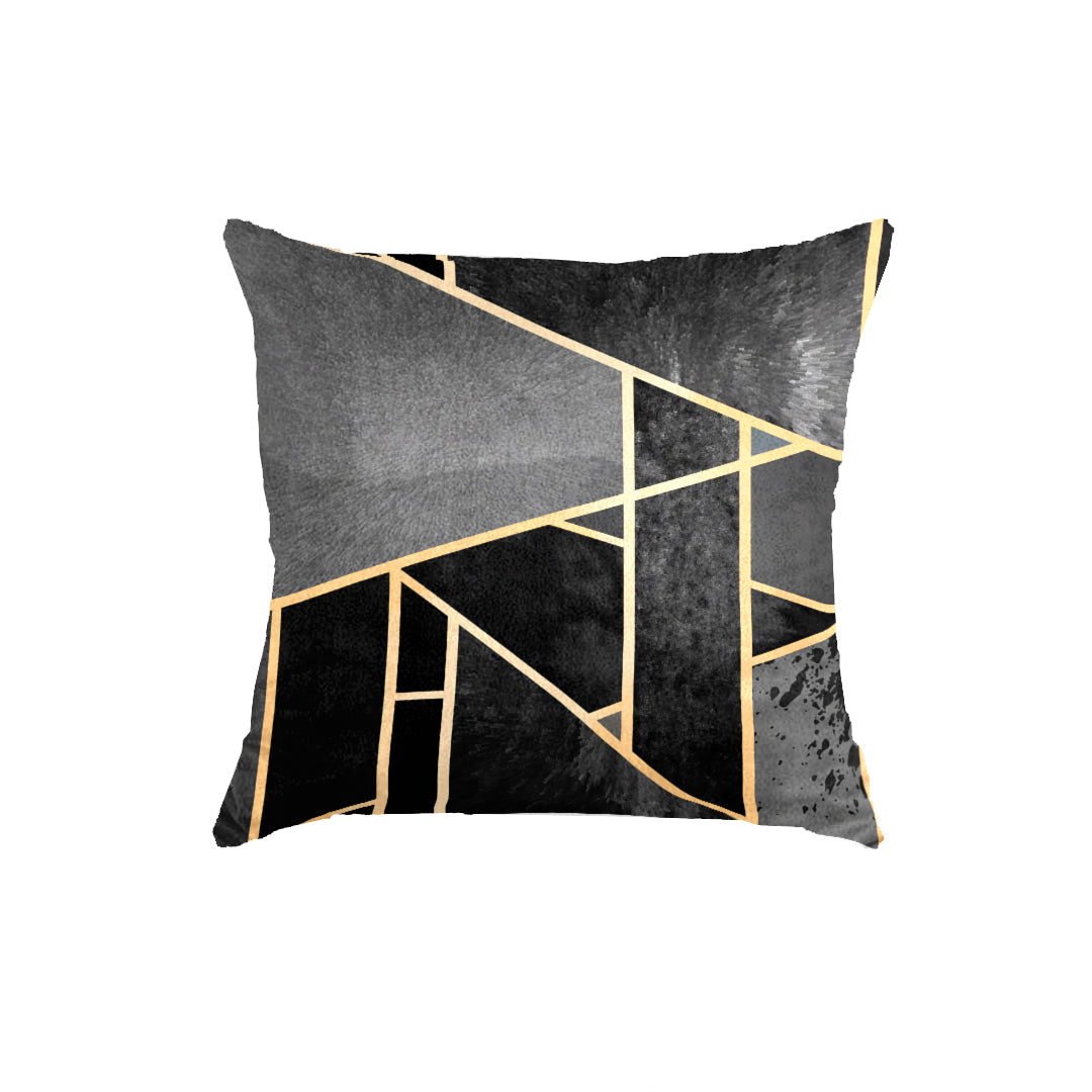 SuperSoft Grey Black Geo Stone Throw Cushion