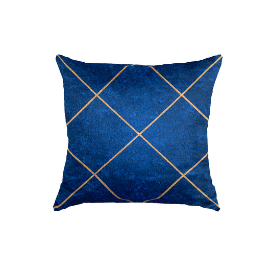 SuperSoft Blue & Gold Diamonds Throw Pillow