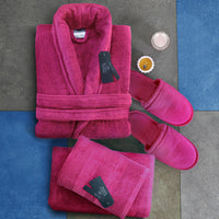 Thumbnail for Set of 4 (Velour Bathrobe, Velour Slippers, Set of 2 Towels)