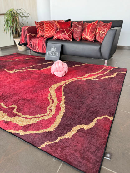 Burgundy Abstract Centerpiece (Rug)