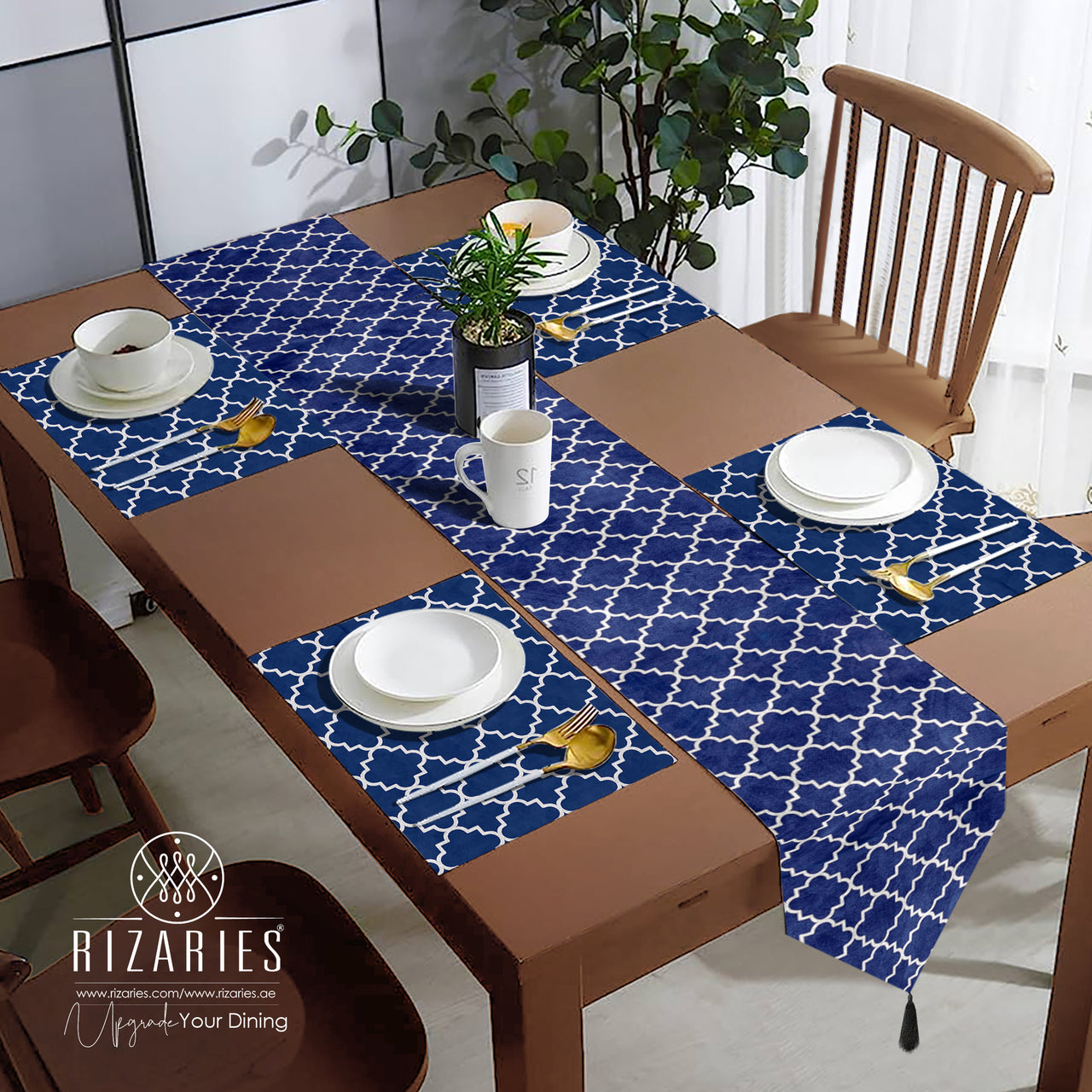 Moroccan Navy Blue Table Style Set