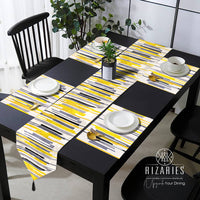 Thumbnail for Yellow Grey Black Table Style Set