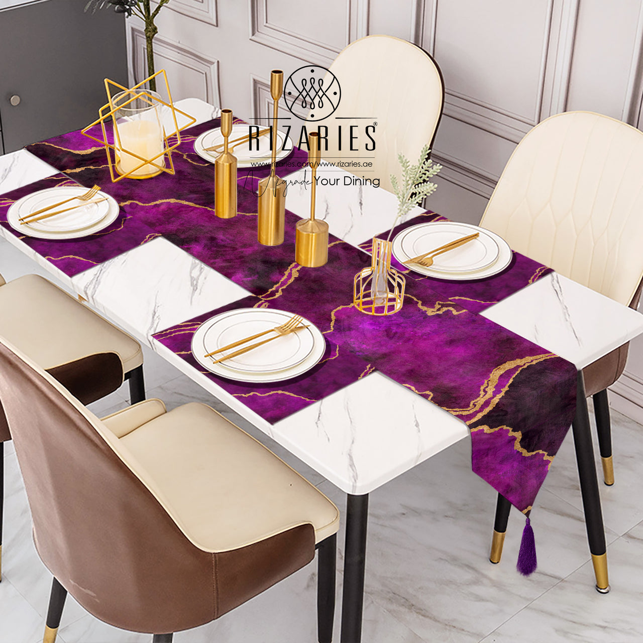 Purple Abstract Table Style Set