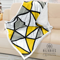 Thumbnail for Soft Yellow Geometric Sofa Blanket Throw