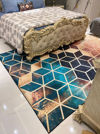 Thumbnail for Ombre Cubes Emerald & Copper Centerpiece (Rug)