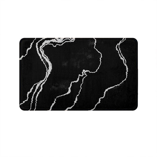 SuperSoft Black & Silver Abstract Door Mat