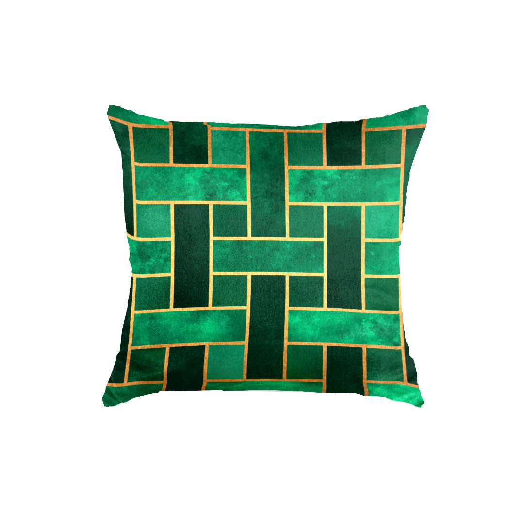 SuperSoft Green Gold Geometric Pattern