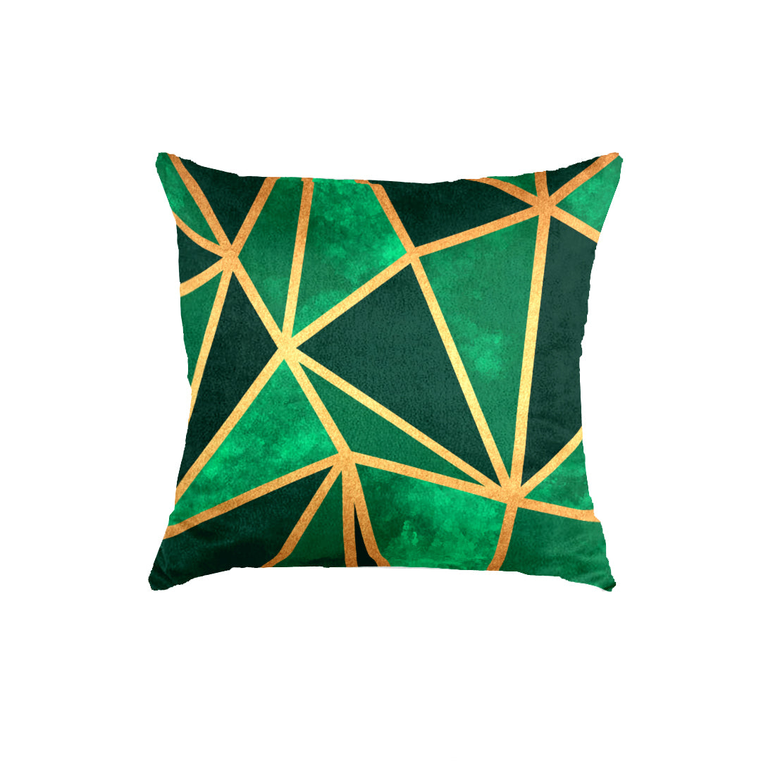 SuperSoft Green Geo Metallic Throw Pillow