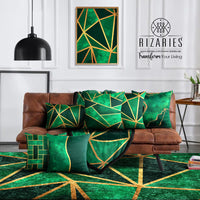 Thumbnail for Green Metallic Geo Cushion Set of 6