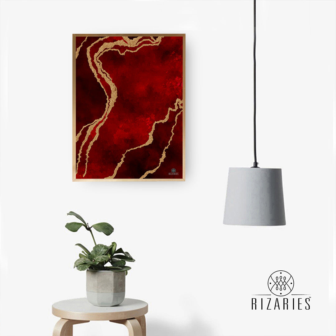 Burgundy Abstract Wall Painting