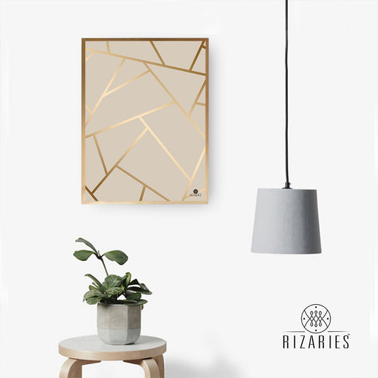 Beige Geometric Wall Painting