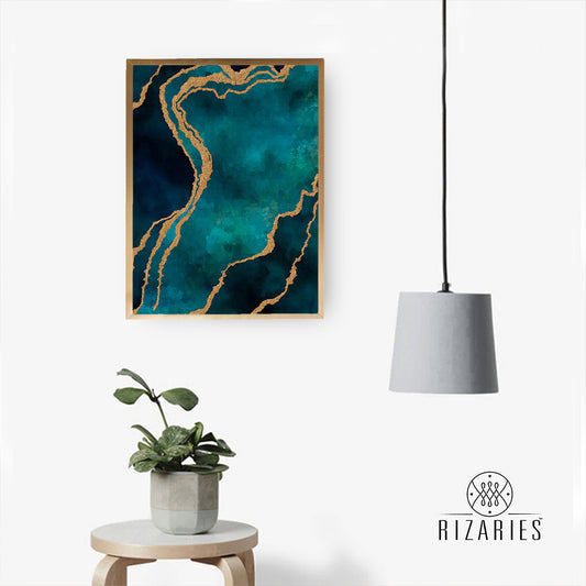 Sea Green Abstract Wall Painting