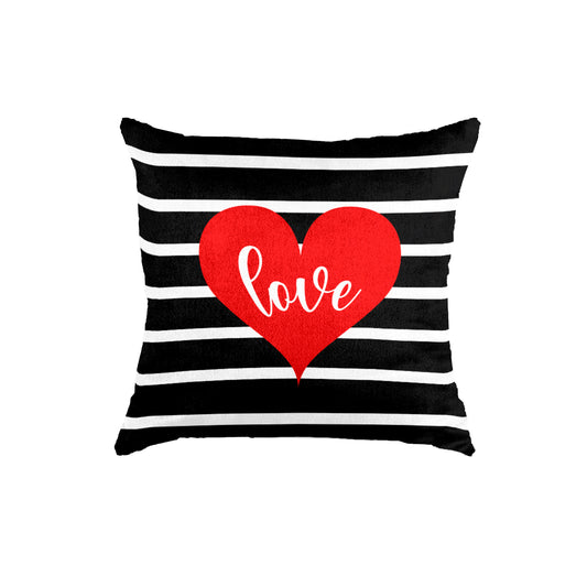 SuperSoft Black White Love Theme Throw Pillow