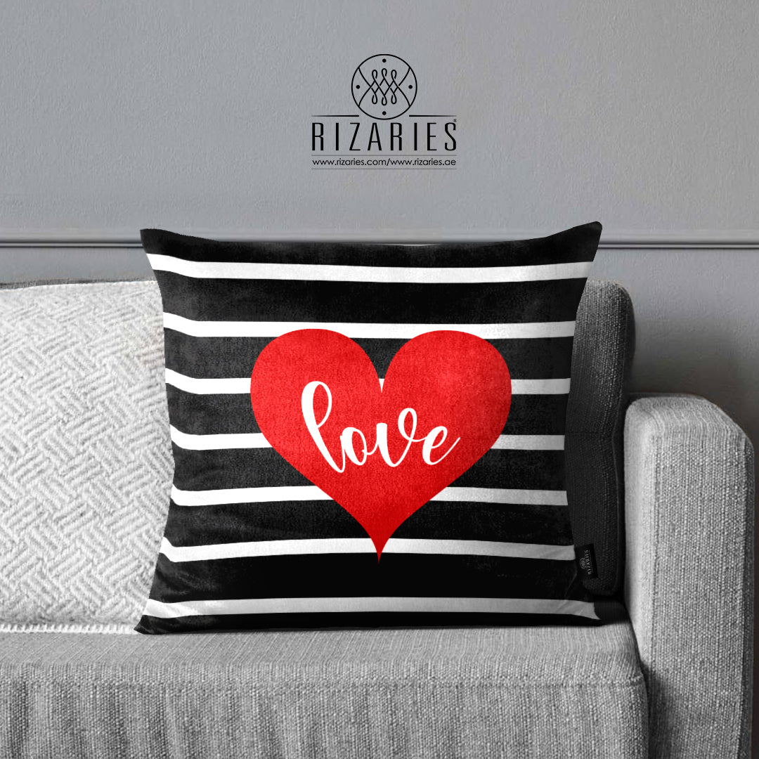 SuperSoft Black White Love Theme Throw Pillow