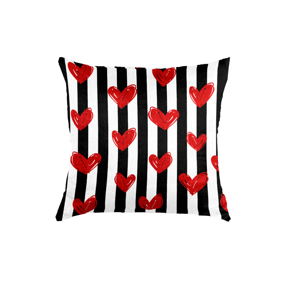 SuperSoft Hearts on Stripe Throw Pillow