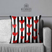 Thumbnail for SuperSoft Hearts on Stripe Throw Pillow