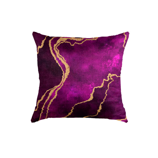 SuperSoft Purple & Gold Abstarct Throw Pillow