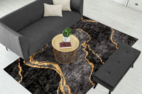 Thumbnail for Grey Gold Abstract Centerpiece (Rug)