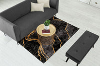 Thumbnail for Grey Gold Abstract Centerpiece (Rug)