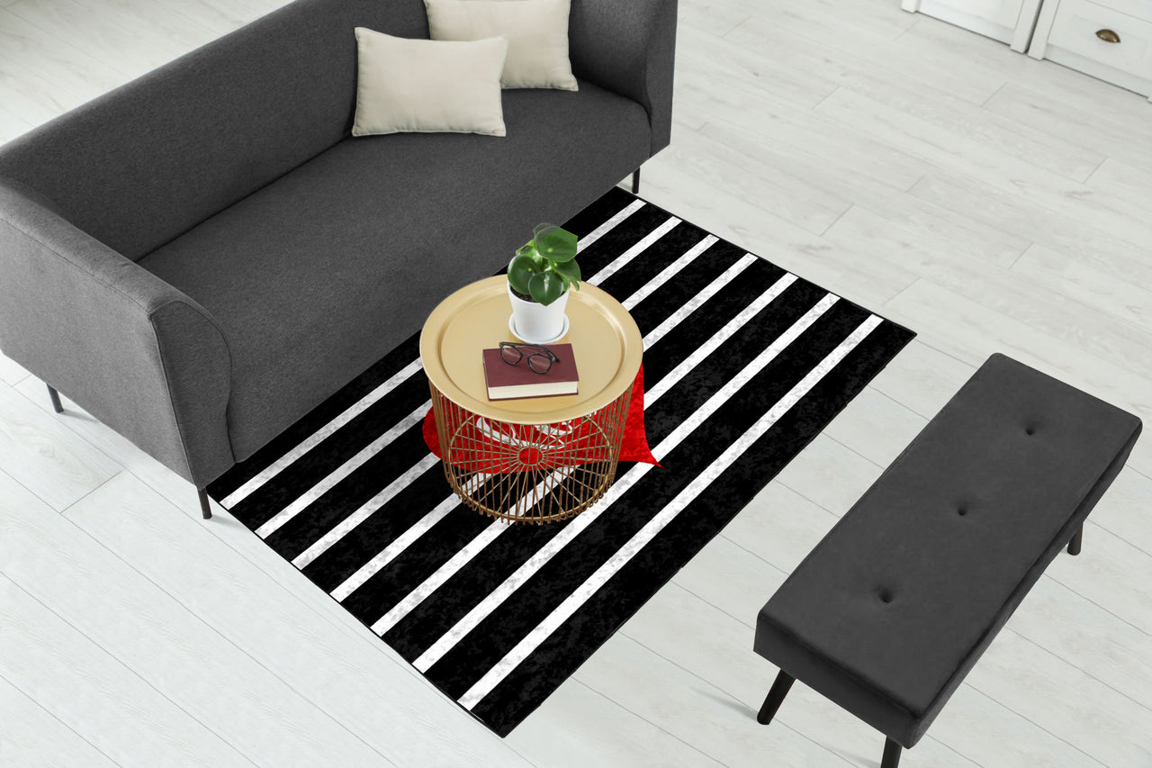 Black White Love  Centerpiece (Rug)