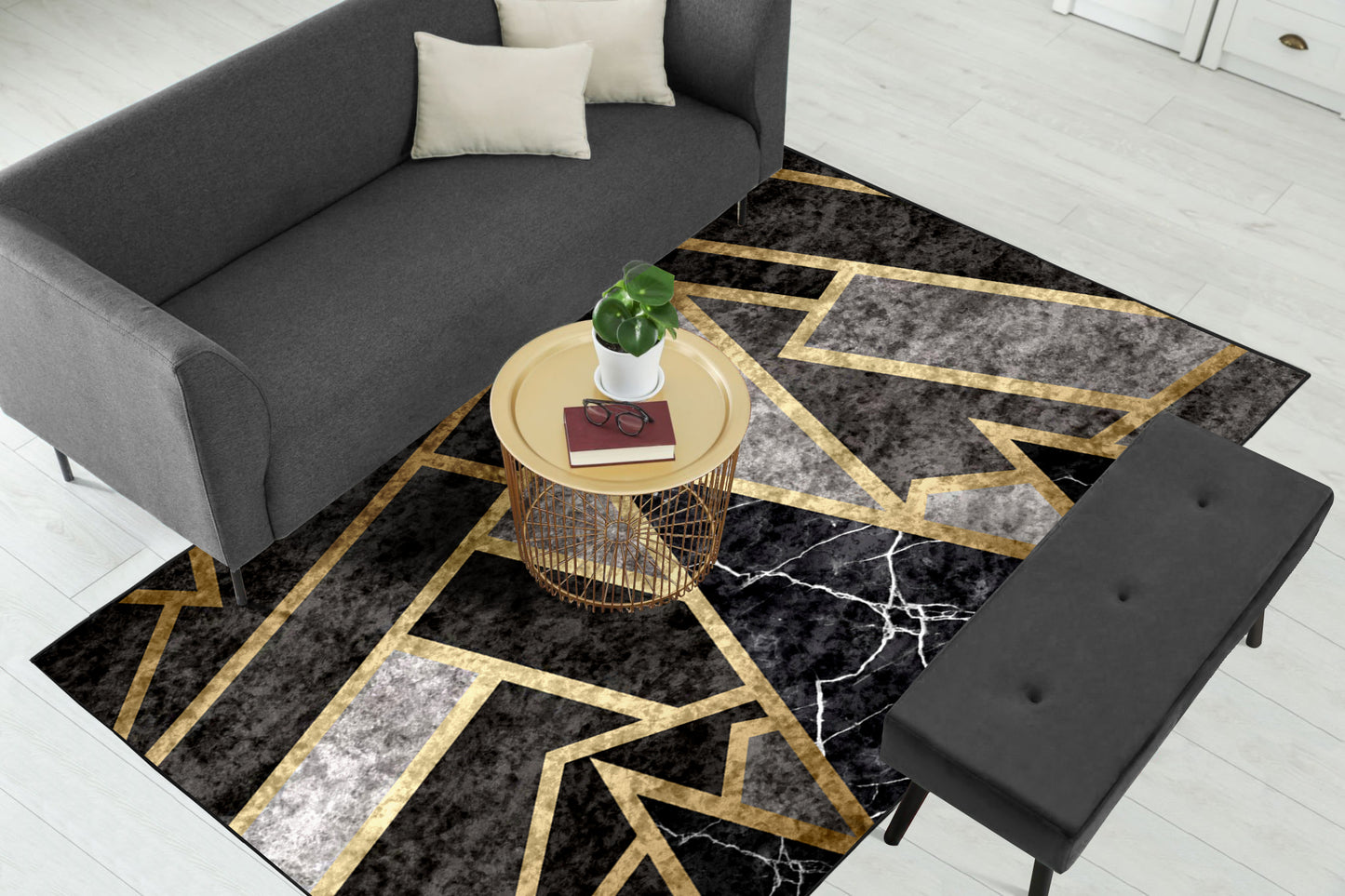 Grey Mosaic Centerpiece (Rug)