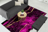 Thumbnail for Purple & Gold Abstract Centerpiece (Rug)