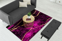 Thumbnail for Purple & Gold Abstract Centerpiece (Rug)