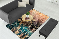 Thumbnail for Ombre Cubes Emerald & Copper Centerpiece (Rug)