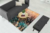 Thumbnail for Ombre Cubes Emerald & Copper Centerpiece (Rug)