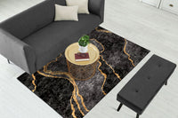 Thumbnail for Grey Gold Abstract Centerpiece (Rug)