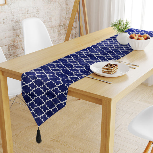 Moroccan Navy Blue Table Runner