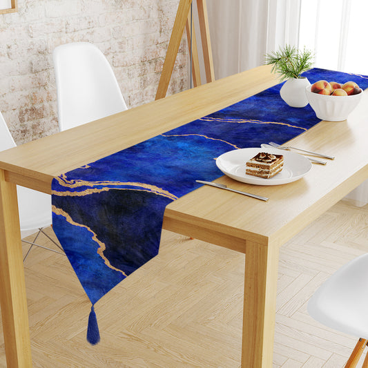 Blue Abstract Table Runner