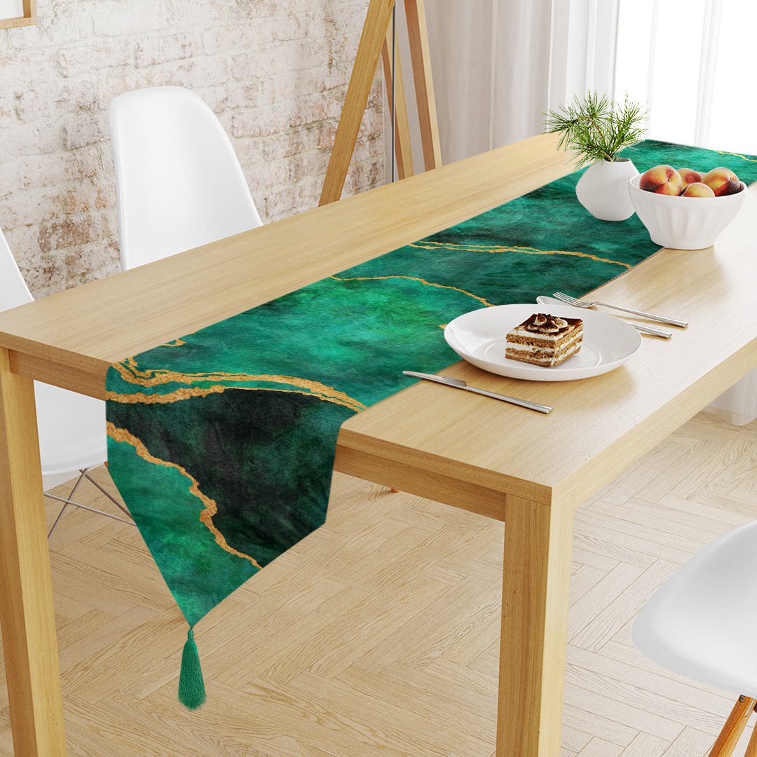 Green Abstract Table Runner