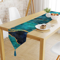 Thumbnail for Sea Green Abstract Table Runner