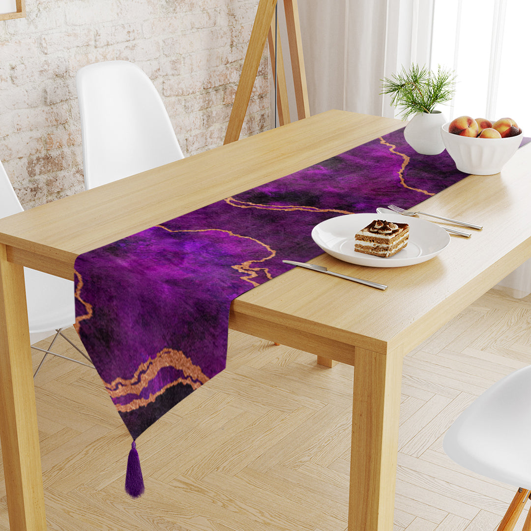 Purple Abstract Table Runner