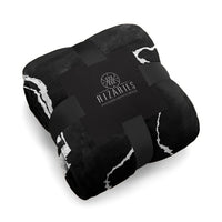 Thumbnail for Soft Black Silver Abstract Sofa Blanket Throw