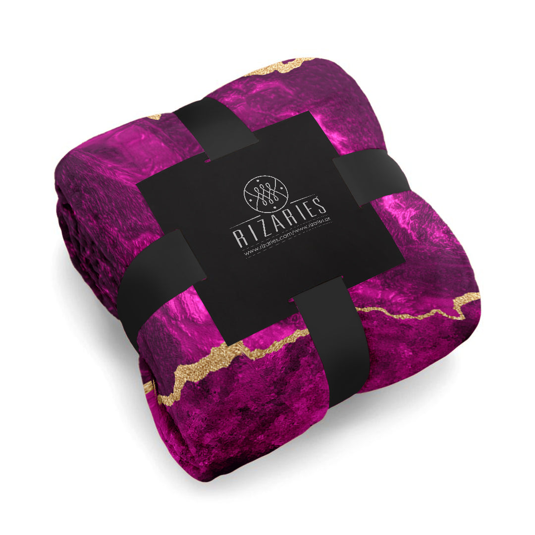 Soft Purple Gold Abstract Sofa Blanket Throw