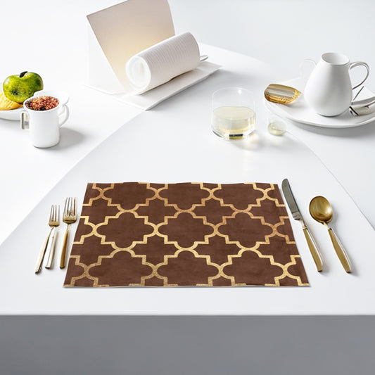 Brown Quatrefoil Table Mats