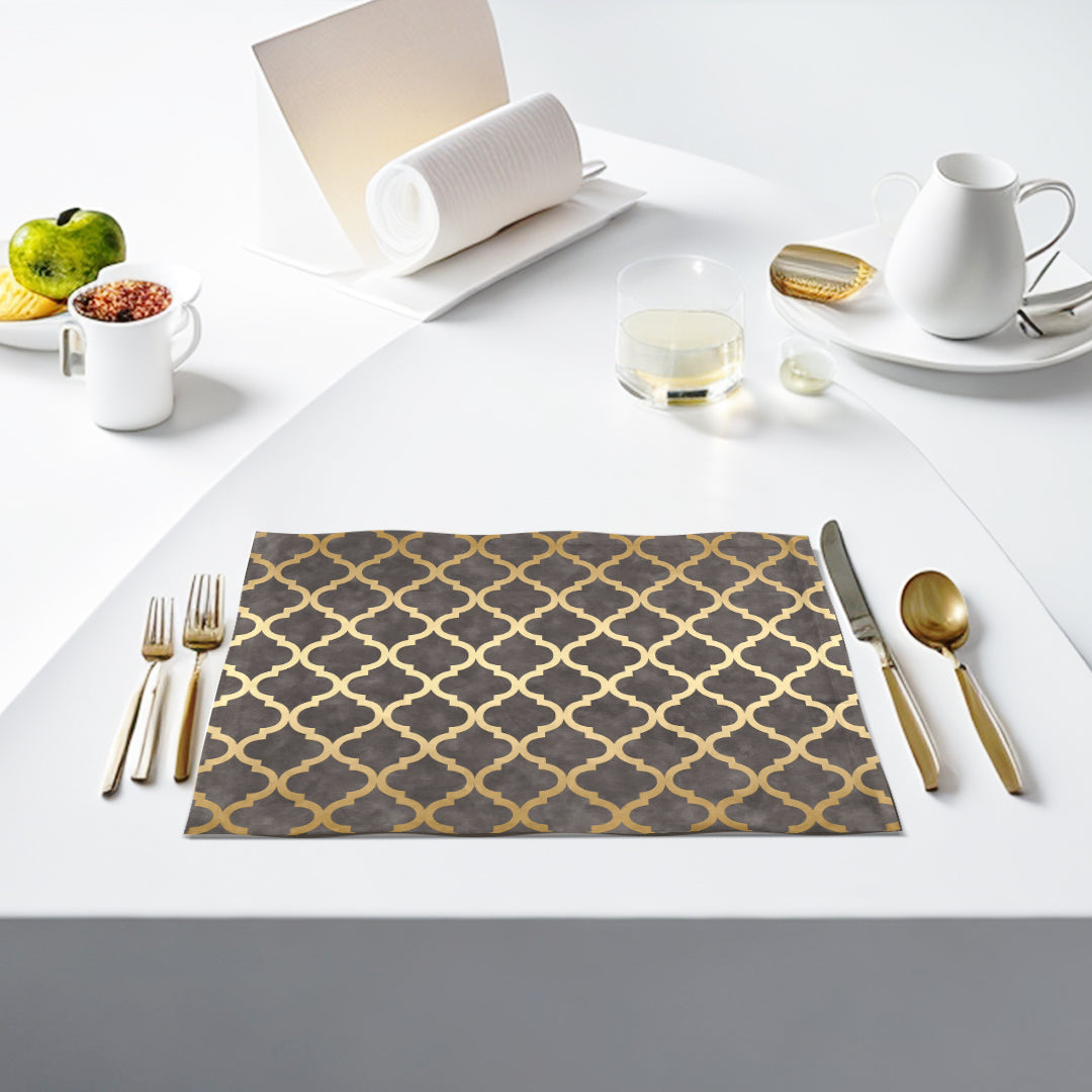 Grey Quatrefoil Table Mats