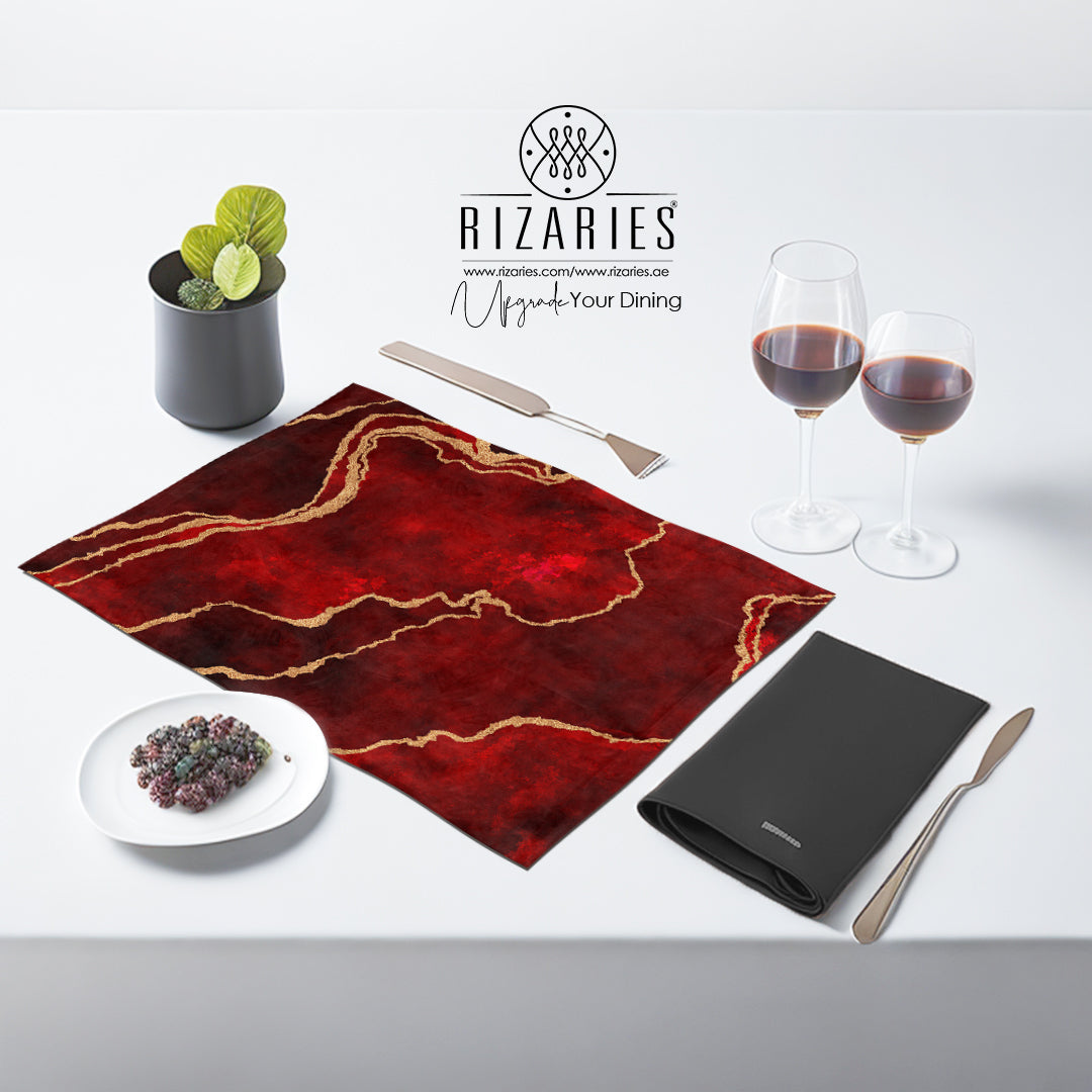 Burgundy Abstract Table Mats